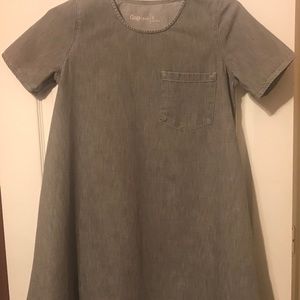 Light Grey Denim Jean Dress w pocket on front